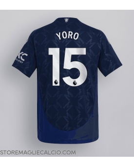 Manchester United Leny Yoro #15 Maglia Gara Trasferta Repliche 2024-25 Maniche Corte